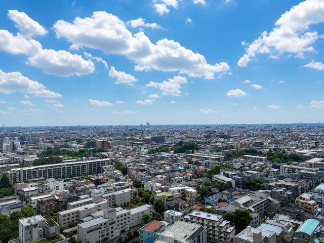 練馬の住宅街の眺望